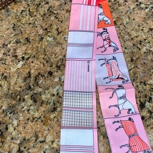 Twilly Hermes silk rare pink purse scarf , must have for true collectors.